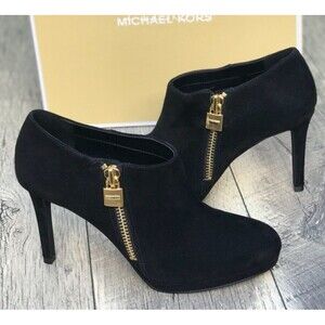 NWT Michael Kors Jillian Ankle Boot Suede Black
